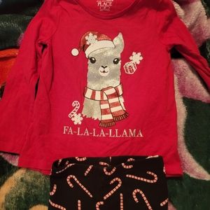 Toddler Girl's christmas legging set